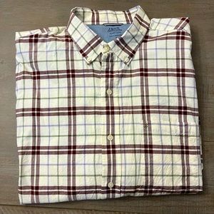 Burgundy Plaid Button Down Shirt